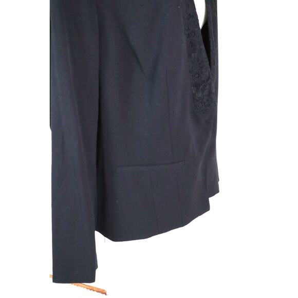 Lane Bryant Black Blazer Women Plus 22 Lace Trim Tailored Stretch Jacket POWER - Picture 4 of 7